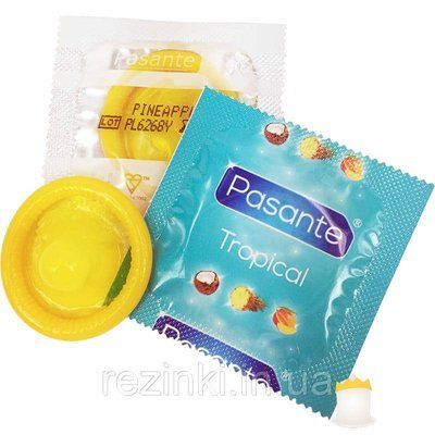 Презервативы Pasante Tropical Pineapple - Cо вкусом ананаса, Оральные презервативы 157 фото