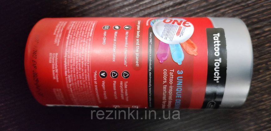 Презервативи ONE Tattoo Touch 12 шт - з трьома унікальними татуюваннями 109 фото