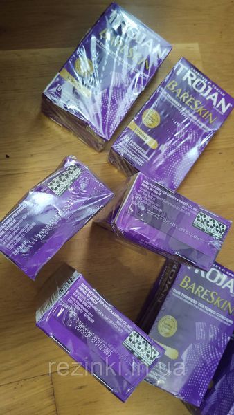 ПРЕЗЕРВАТИВИ Trojan BareSkin Studded Condoms 10 шт. - тонкі текстуровані презервативи 170 фото