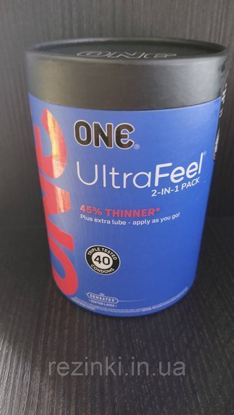 Презервативы ONE UltraFeel 2в1 - Ультратонкий презерватив с дополнительным пакетом смазки 40 шт 124 фото