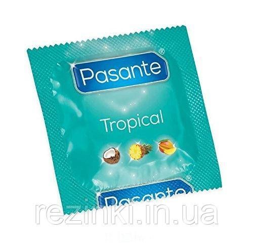 Презервативи Pasante Tropical набір з 3 шт. - C запахом і смаком тропічних фруктів манго, кокос і ананас 154 фото